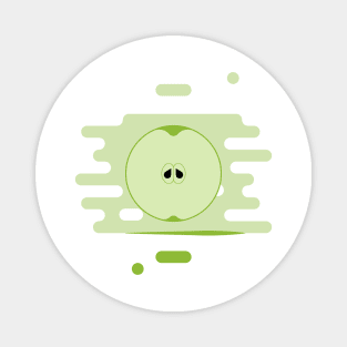 Green Apple in a splash of juice Magnet